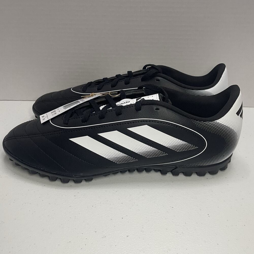Adidas Mens Size 10 Turf Cleats NEW OPEN Goletto IX TF Core Black White IH0083